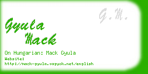 gyula mack business card